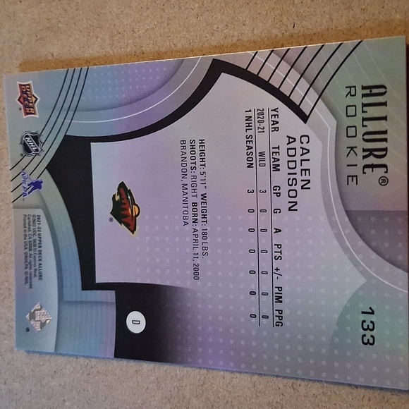 Rookie Hockey Trading Cards - Calen Addison - Picture 4 of 8